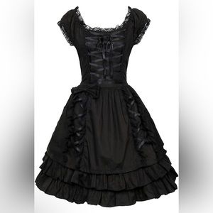 Black Lace Up Lolita Dress